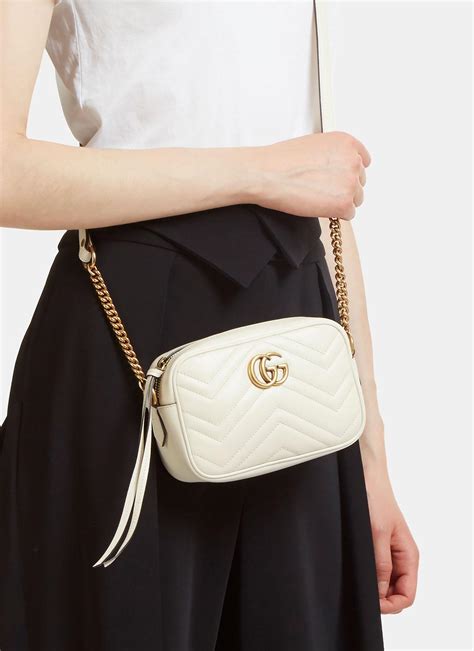 gucci ivory leather gg marmont crossbody bag|gucci marmont large shoulder bag.